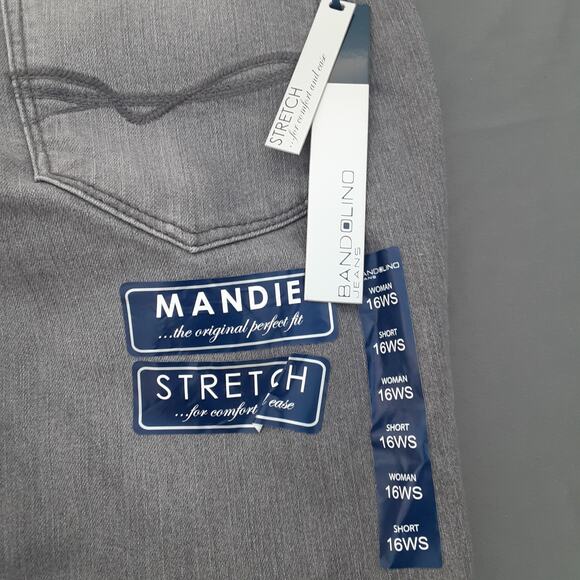 NWT Bandolino Women's Jeans Size 16 Short Medium Wash Straight Leg Stretch Gray - Picture 7 of 11